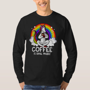 Camiseta Café é Magia Real, Unicórnio Arco-Íris Lgbt Pride 