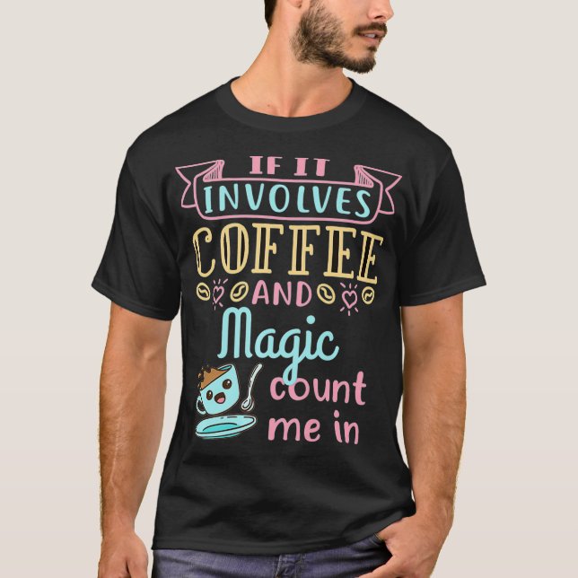 Camiseta Café e Mágica Apresentação de Magos Premium (Frente)