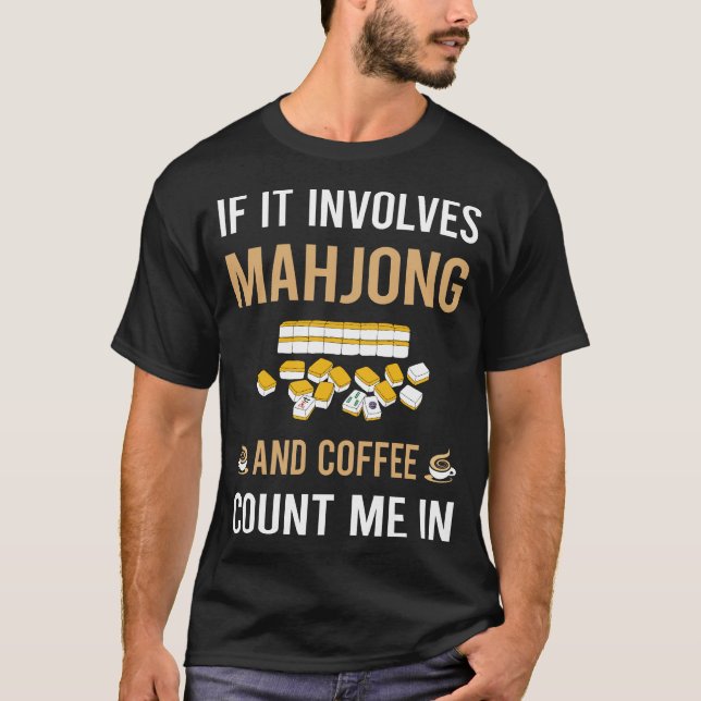 Camiseta Café E Mahjong Majong Mah Jong Mah Jongg (Frente)