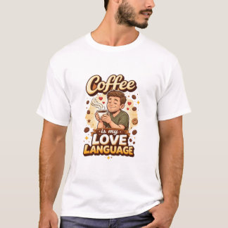 Camiseta Café É Meu Idioma do Amor