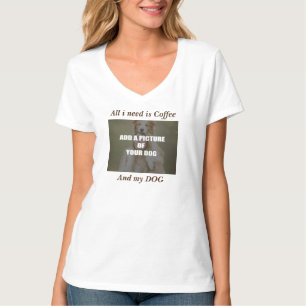 Camiseta Café e meu Travesseiro decorativo de Cachorro