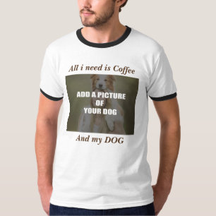 Camiseta Café e meu Travesseiro decorativo de Cachorro