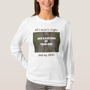 Camiseta Café e meu Travesseiro decorativo de Cachorro