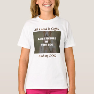 Camiseta Café e meu Travesseiro decorativo de Cachorro