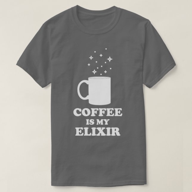 Camiseta Café É Minha Edição Branca De Elixir (Frente do Design)