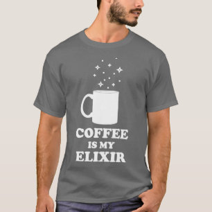 Camiseta Café É Minha Edição Branca De Elixir