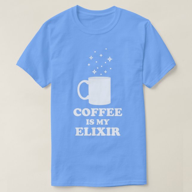 Camiseta Café É Minha Edição Branca De Elixir (Frente do Design)