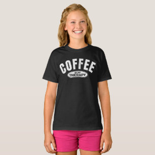 Camiseta café é minha terapia cafeína tipografia engraçada 