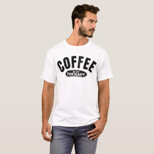 Camiseta café é minha terapia cafeína tipografia engraçada