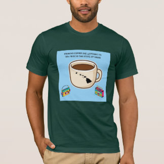 Camiseta Café e Música dos Anos 80 no Havaí