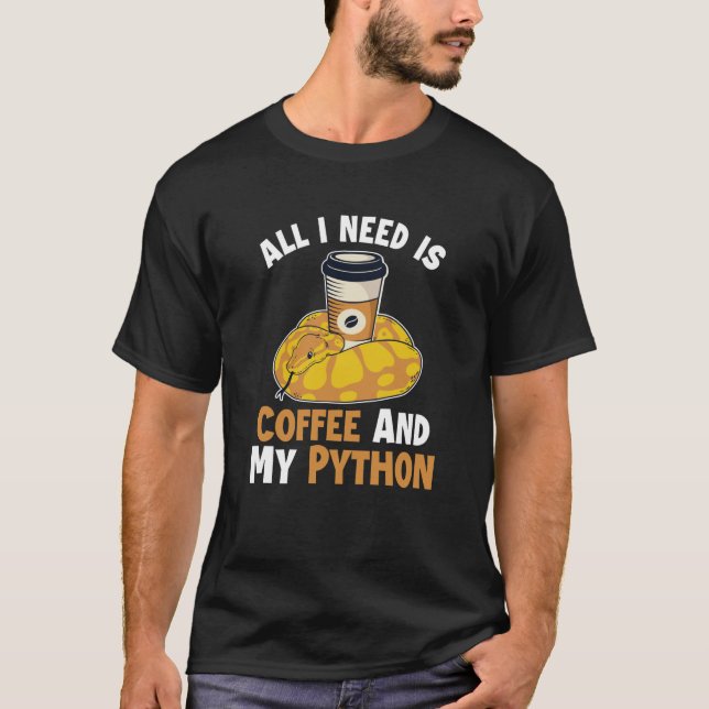 Camiseta Café e Python Cobra Pythonidae Banana Ball Pyt (Frente)