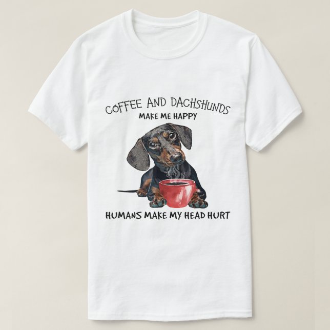 Camiseta Café E Sacos Me Fazem Humanos Felizes Fazerem Meu (Frente do Design)