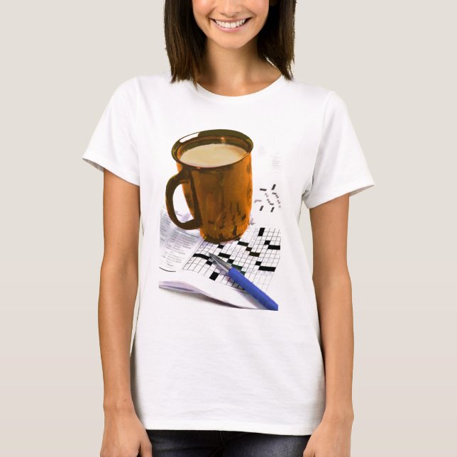 Camiseta Café e umas palavras cruzadas (Frente)