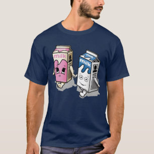 Camiseta Café e V Leite engraçado