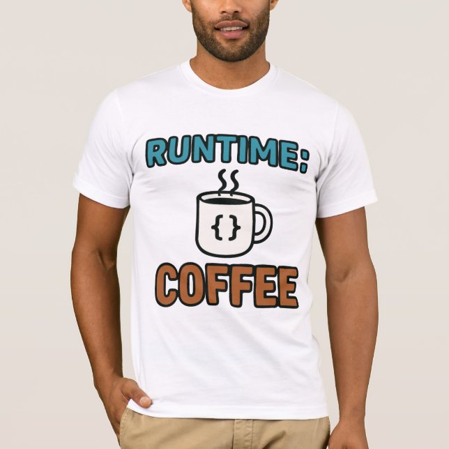 Camiseta Café em Tempo de Execução (Frente)
