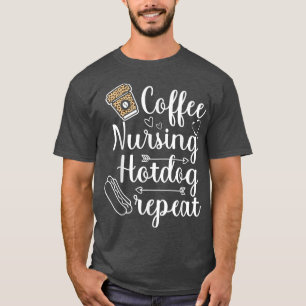 Camiseta Café Enfermagem Hotdog Repetir enfermeira vida caf
