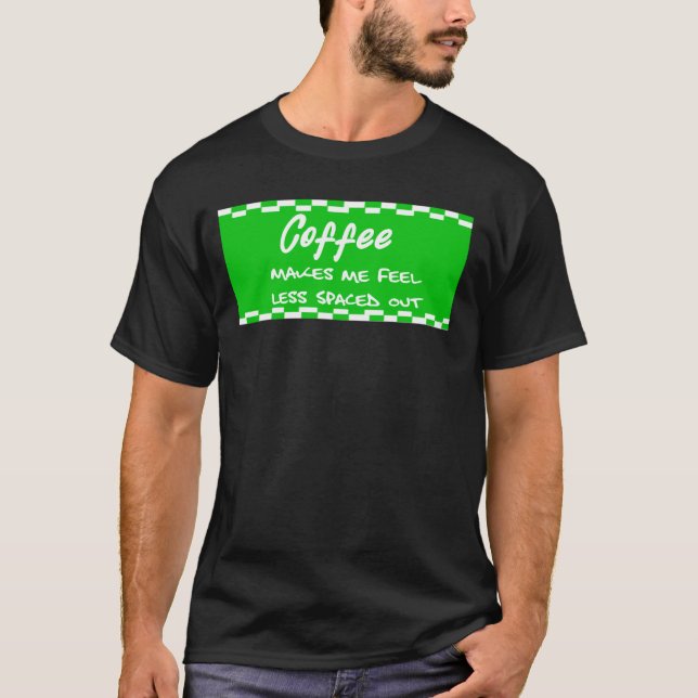 Camiseta Café Engraçado, Amantes de Café do Homem, Cotações (Frente)