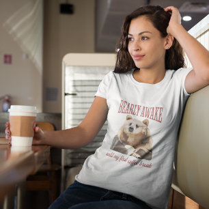Camiseta Café Engraçado Com Urso Engraçado Pun