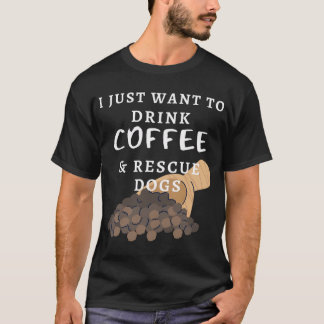 Camiseta Café Engraçado e Cães Retriever Golden Pastor Alem