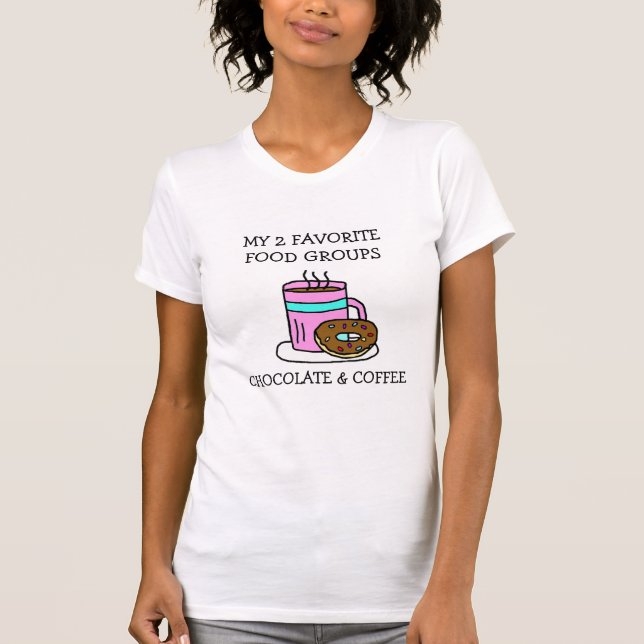 Camiseta Café Engraçado e Humor de Donuts (Frente)