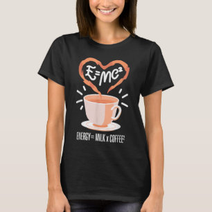 Camiseta Café Engraçado Equação Café Energia Leite e Café