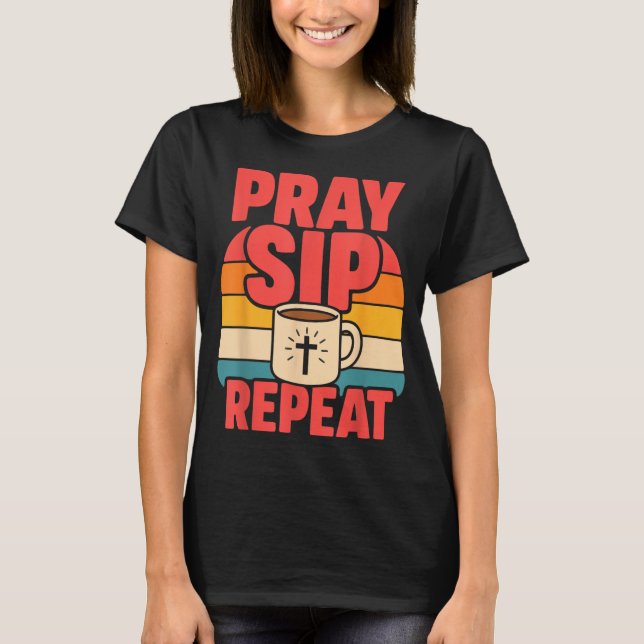 Camiseta Café Engraçado Jesus Fé Cristã (Frente)