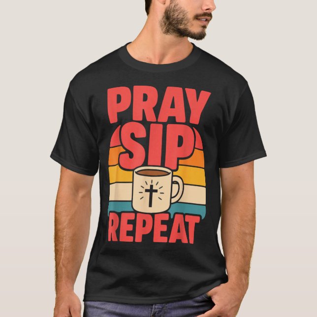 Camiseta Café Engraçado Jesus Fé Cristã (Frente)