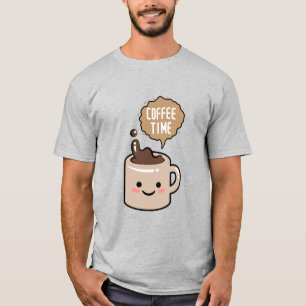 Camiseta café engraçado kawaii tempo do café