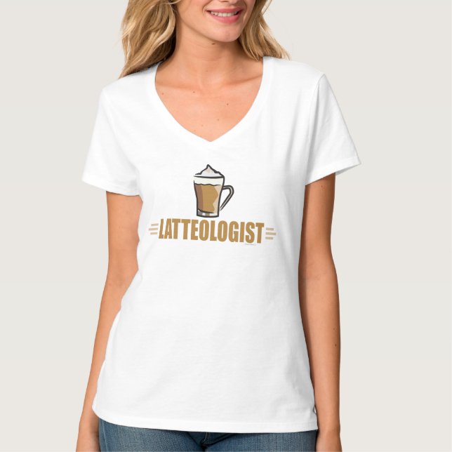 Camiseta Café Engraçado Latte (Frente)