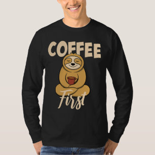 Camiseta Café Engraçado, Primeiro Dizendo Lama Com