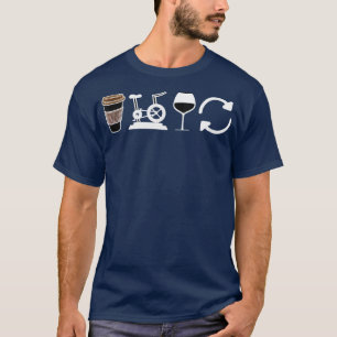 Camiseta Café Engraçado Vinho Giratório Repetir Classe de F