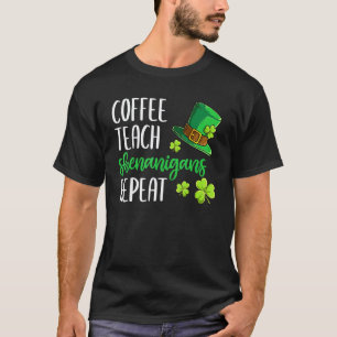Camiseta Café Ensina Repita Travessuras St Patricks Profess