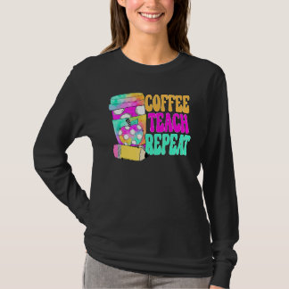 Camiseta Café Ensine Repita Retro Professor Café Ensine Cof