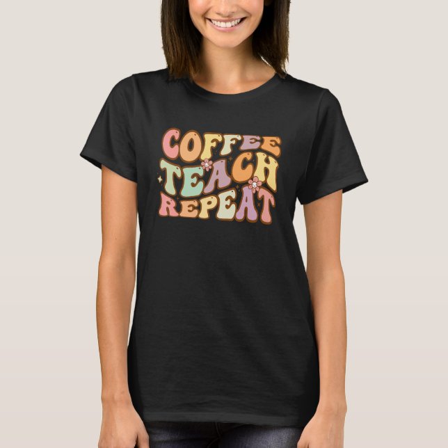 Camiseta Café Ensino Repetir Apreciação do Professor Café L (Frente)
