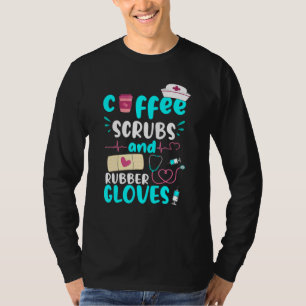 Camiseta Café Esfrega Borracha Luvas De Borracha Enfermeira