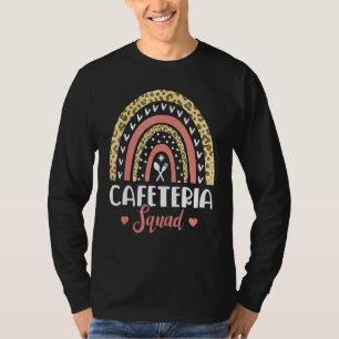 Camiseta Café Esquadrão Boho Arco-Íris Leopard Almoço Lady