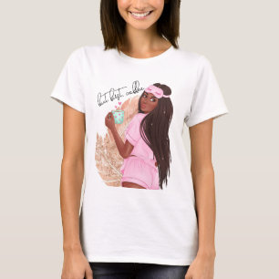 Camiseta Café Falso Brilho Cabelo Menina Rosa Dourado Rosa 