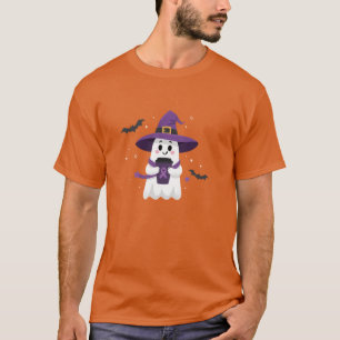 Camiseta Café Fantasma da Bruxa Fita Roxa Conscientização