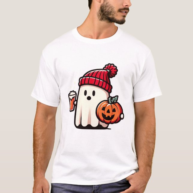 Camiseta Café Fantástico Beanie Cuff Pumpkin Halloween (Frente)