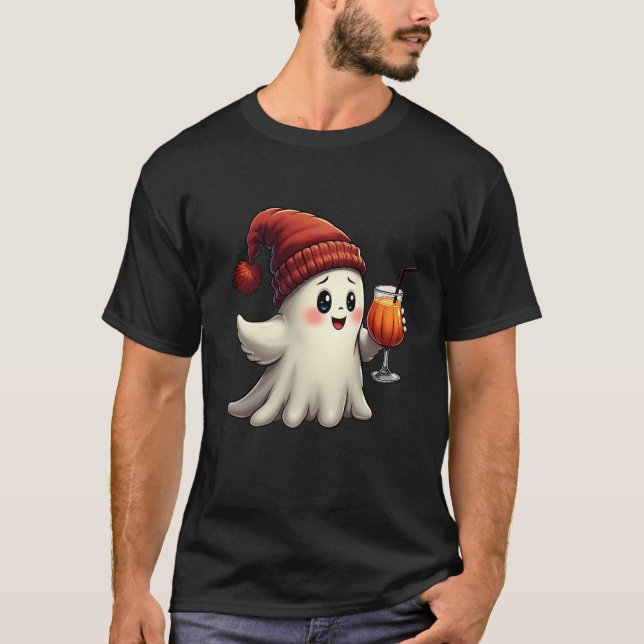 Camiseta Café Fantástico Beanie Cuff Pumpkin Halloween (Frente)