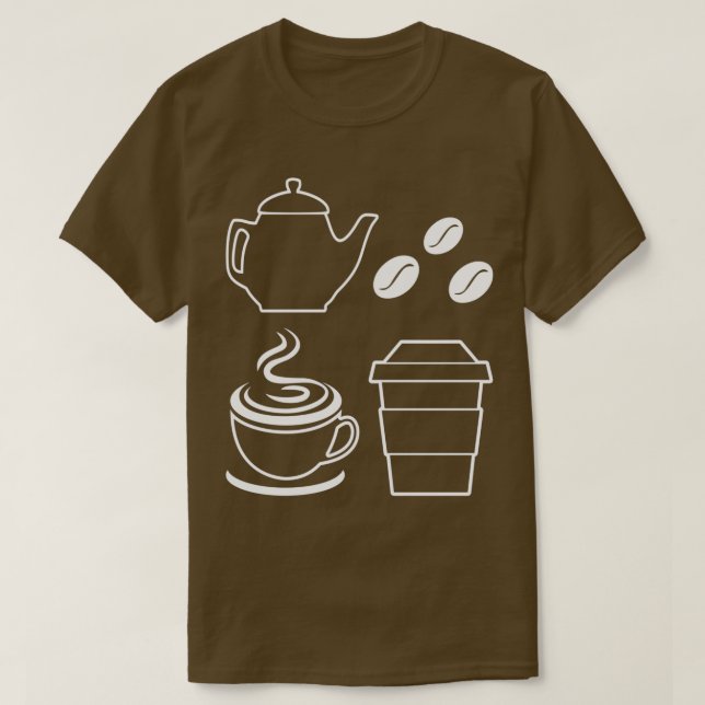 Camiseta Café Feijão Elementos de Café Gráfico do Café Love (Frente do Design)