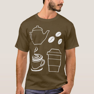 Camiseta Café Feijão Elementos de Café Gráfico do Café Love