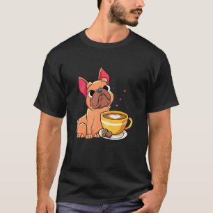 Camiseta Café Francês Cute Animal Pet Dog Amor Francês Bu