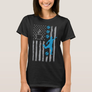 Camiseta café futebol- Vintage bandeira americana dos EUA p