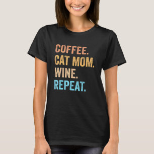 Camiseta Café Gata Mãe Vinho Repita Pet Gata Café Vinho Dri