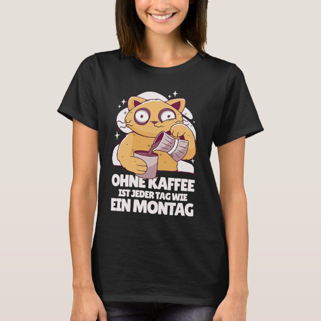 Camiseta Café Gato Adormecido Dizendo (Frente)