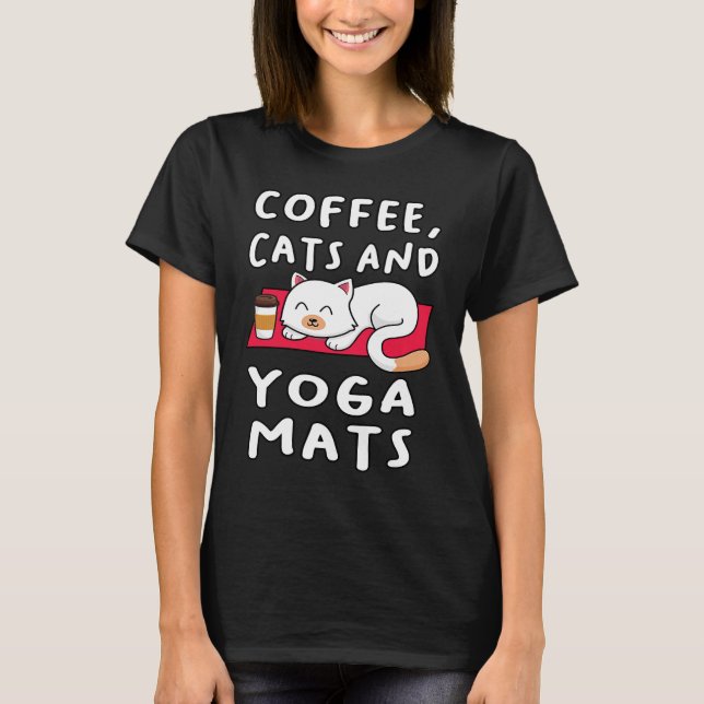 Camiseta Café Gato de Yoga (Frente)