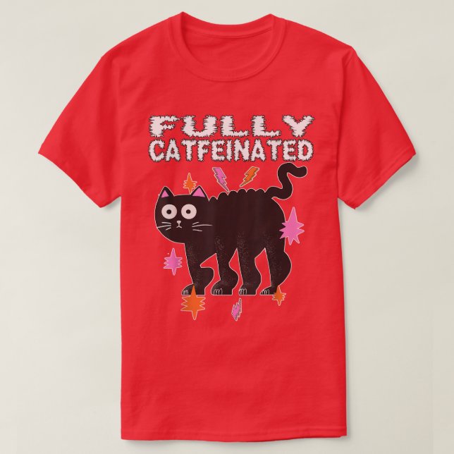 Camiseta Café Gato Gatinho Kat Kitten Caffeed Java Cat F (Frente do Design)