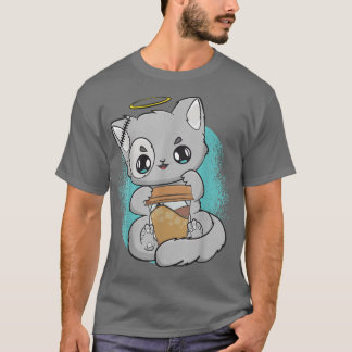 Camiseta Café Gato-Gato-Giro Yami Kawaii Chibi Anime Neko