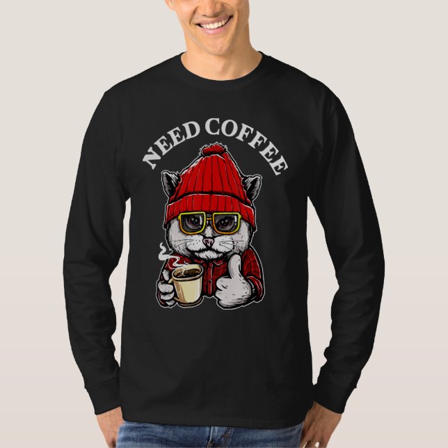 Camiseta Café Gato Necessário (Frente)